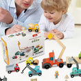 Load image into Gallery viewer, Wood Construction Vehicle Set (14 pieces)