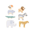 Load image into Gallery viewer, Wild wooden stacking animals - tiger, zebra, lion (safari)