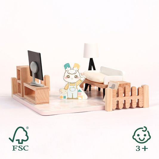 Dollhouse Wooden Dolls House with Furniture and Accessories