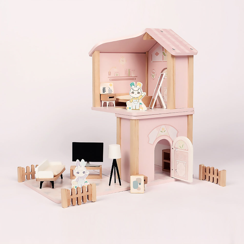 Dollhouse Wooden Dolls House with Furniture and Accessories