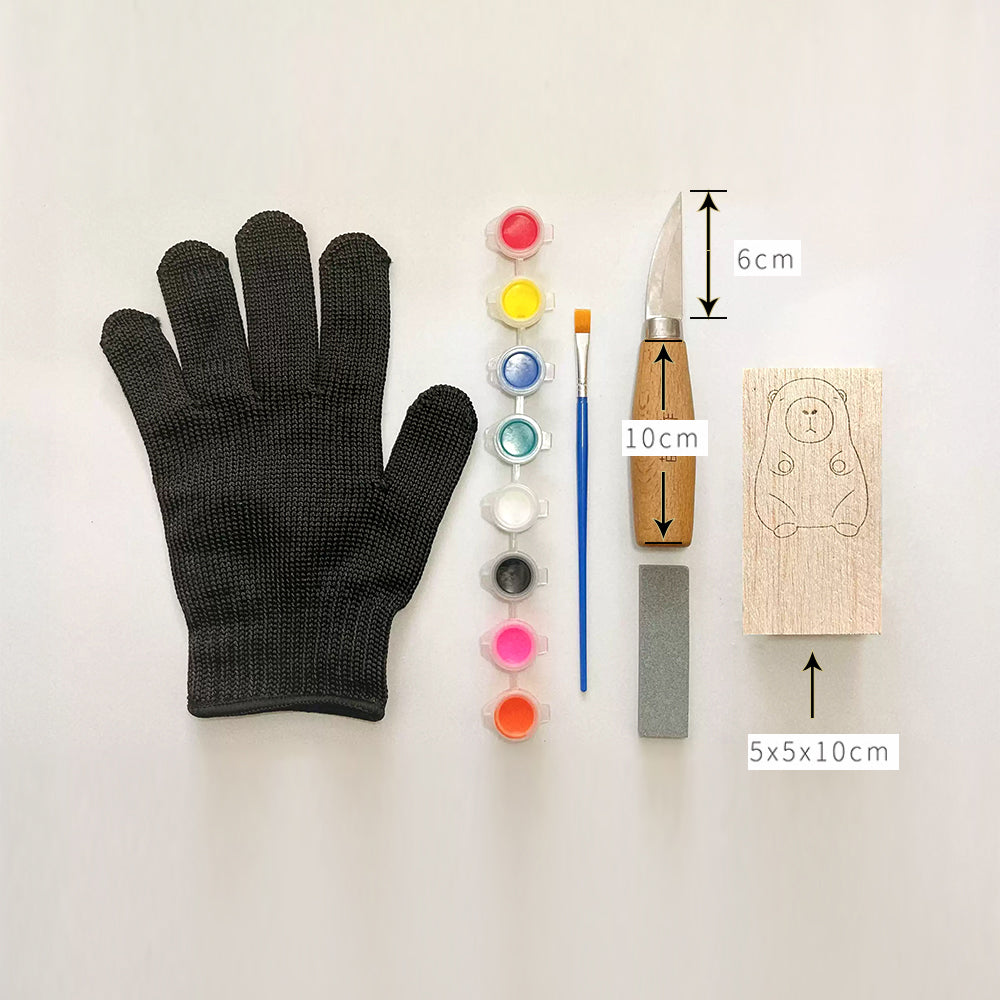 DIY Cartoon Wood Carving Set