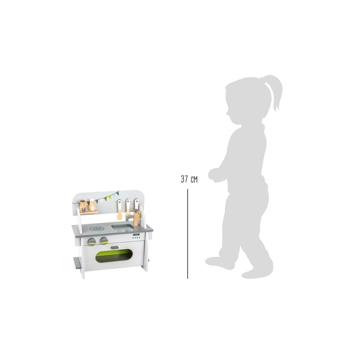 Kompakte Holz-Kinderküche